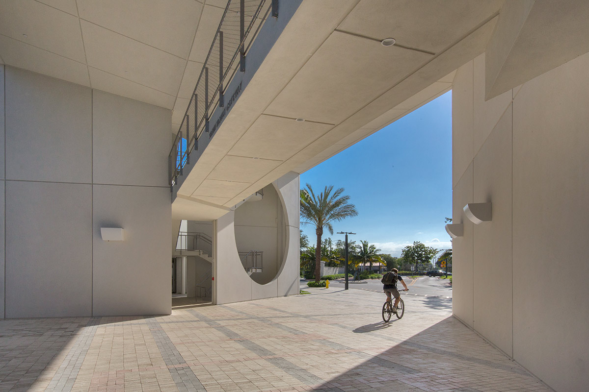 Architectural detail view of the UM Frost School of Music - Miami, FL 